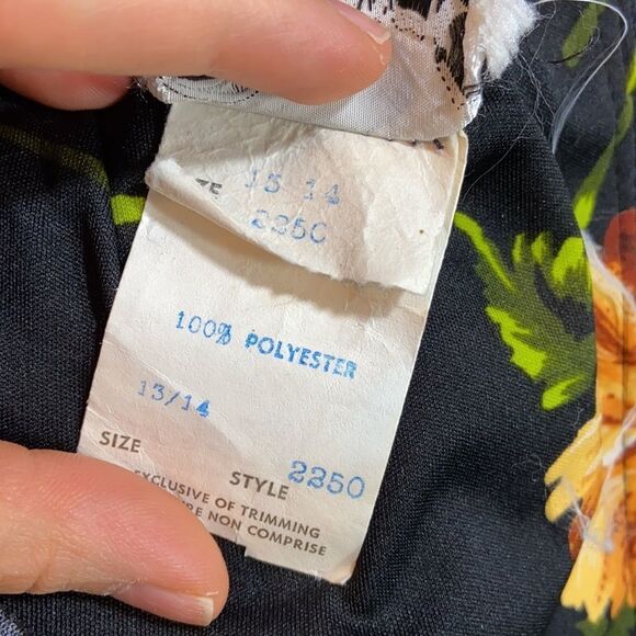 Vintage 70s floral long sleeve midi dress ruffle collar. Cottagecore girlycore - Picture 10 of 11